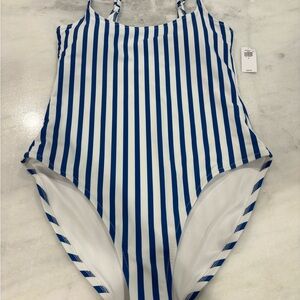 Old Navy women’s 1 piece swimsuit- royal blue and white/ new